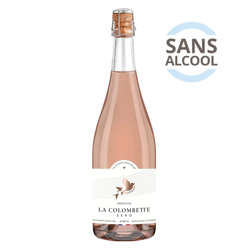 Bouteille Rosé Colombette Zéro pétillant sans alcool
